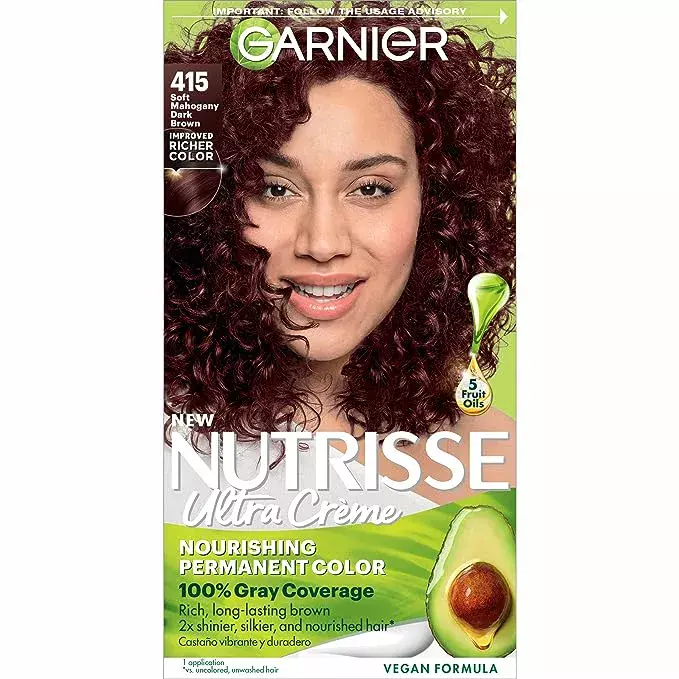 Garnier Hair Color Nutrisse Nourishing Creme in Soft Mahogany Brown (Raspberry Truffle)
